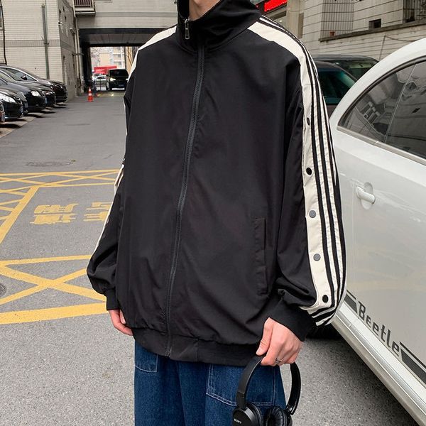 

2021 spring new men's korean fashion casual jacket inschao brand pishuai breasted sportswear, Black;brown