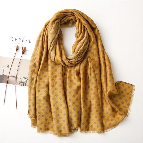 

scarves dot printed cotton linen scarf literary small fresh wave point long beach towel, Blue;gray