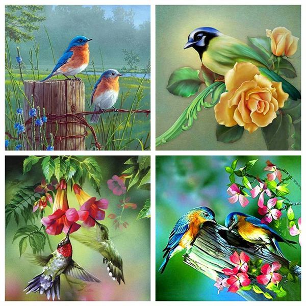 

diamond painting huacan full square/round bird 5d diy embroidery cross stitch animal mosaic flower home decor