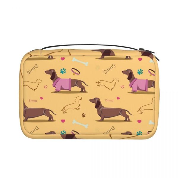

cosmetic bags & cases portable travel storage bag cute dachshund organizer toiletry makeup wash