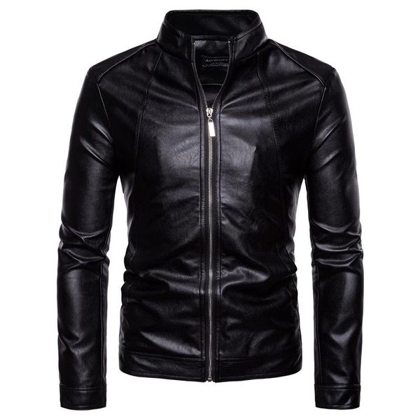 

men's fur & faux 2021 male jacket punk style motorcycle biker leather men fashion skull coats bomber size s-5xl, Black