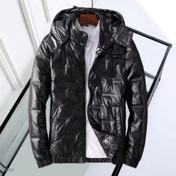 

2021winter down jacket with hooded man coat thick doudoune homme cotton pockets jackets man's outwear parkas men and women style to cho, Black