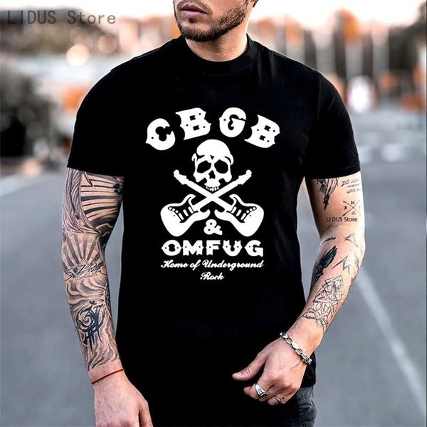 

men's t-shirts cbgb & omfug punk rock of underground tee lack white tshirt summer o-neck shirt, White;black