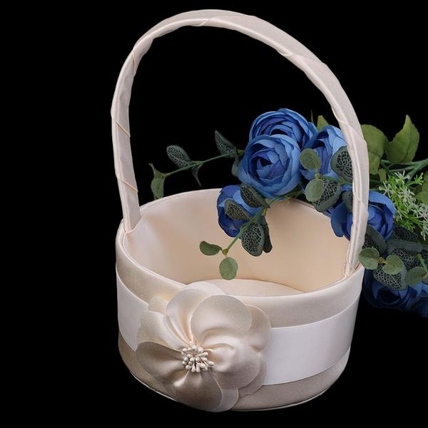 

sashes elegant satin floral bud flower girl basket wedding party ceremony