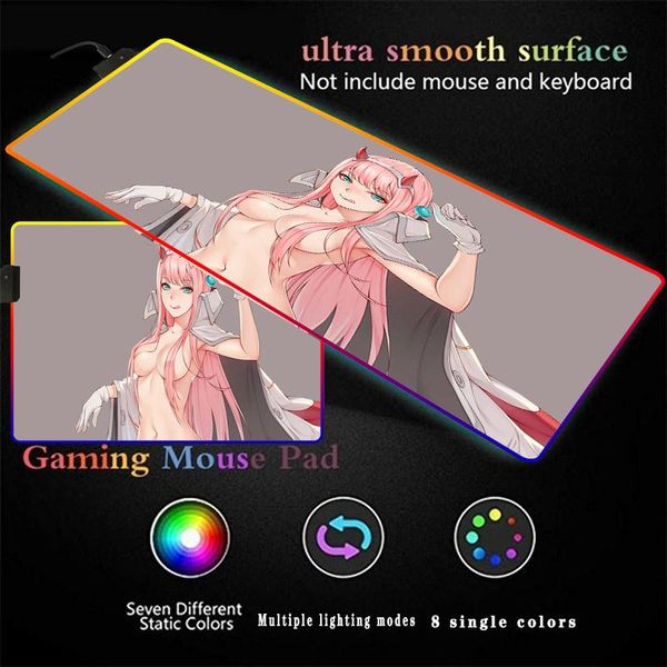

mouse pads & wrist rests darling in the franxx anime rgb large gaming luminous waterproof rubber desk mat xxl mousepad computer lapkeybo