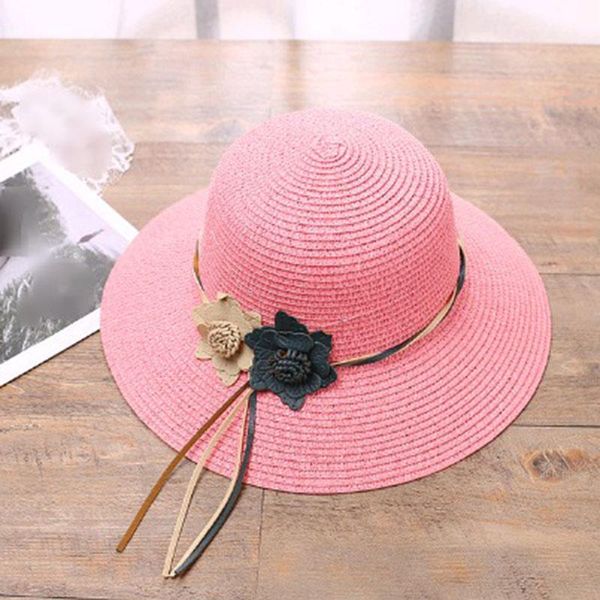 

wide brim hats korean style outdoor beach foldable flower straw hat woman breathable sunscreen sun casual fashion fresh lady visor, Blue;gray