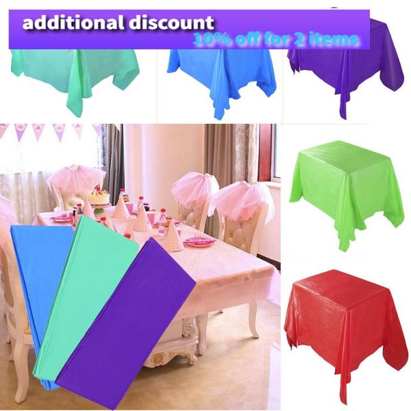 

disposable table covers large plastic rectangle cover cloth wipe clean party tablecloth red black drop #30
