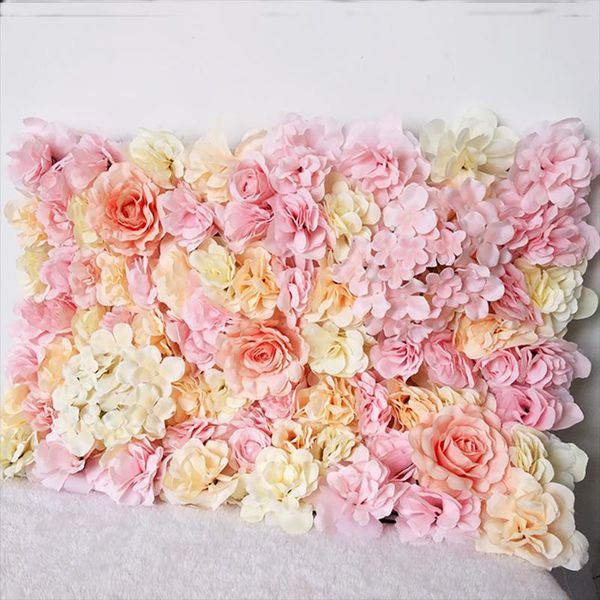 

decorative flowers & wreaths 60x40cm artificial diy wedding decoration flower wall panels silk rose pink romantic backdrop decor