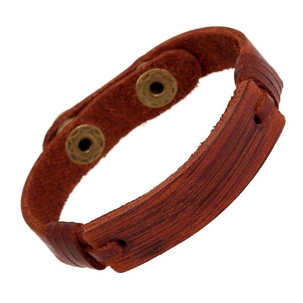 

tennis trendy simple brown genuine leather bracelets handmade male bangles jewelry accessories wrist bangle wristbands, Golden;silver