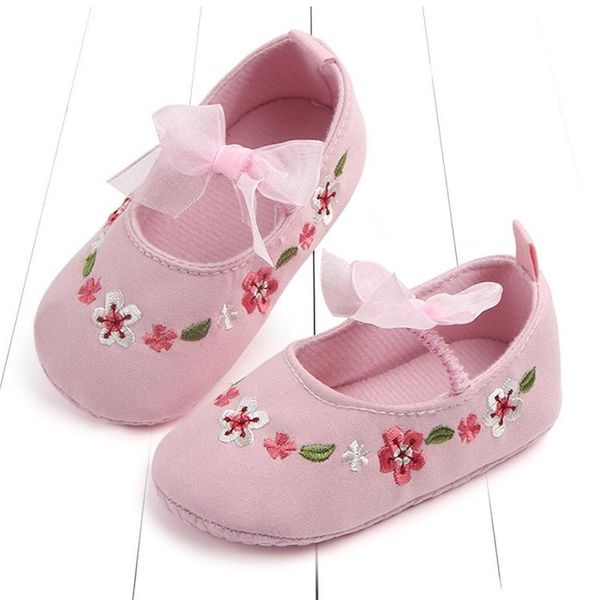 

first walkers baby cotton cloth walking shoes infant girls anti-slip embroidered floor shoe cute elastic lace bowknot indoor