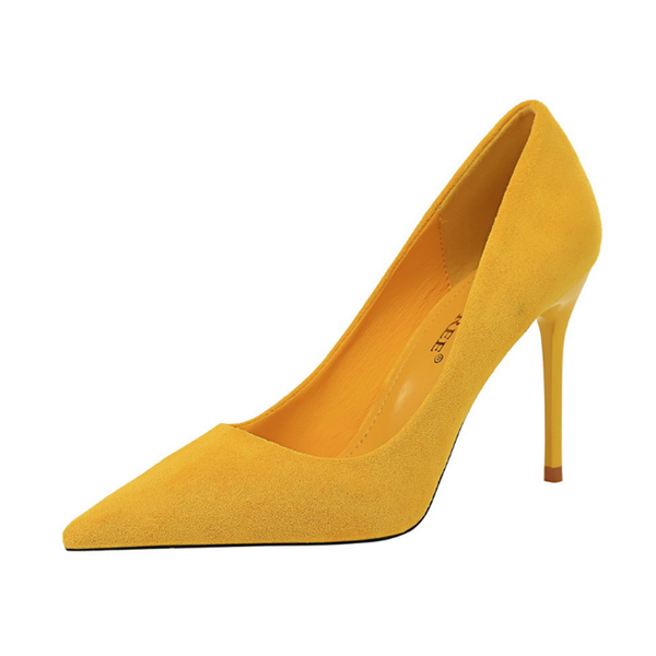 

dress shoes 2021 women pumps suede high heels fashion office stiletto party female comfort, Black