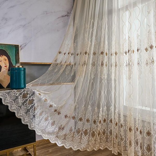 

curtain & drapes 2021 rural villa tulle curtains for living room bedroom custom european finished luxury embroidery