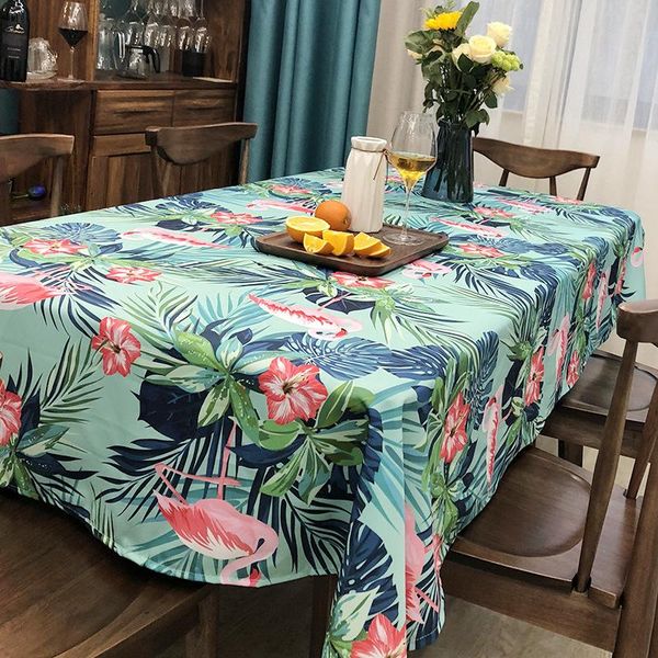 

natural blended tablecloth modern flamingos table cover towel restaurant furniture decoration table cloth for kitchen