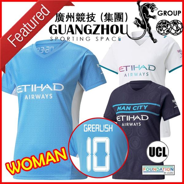 

21/22 kevin de bruyne woman soccer jersey city 2021 2022 manchester grealish sterling man jesus foden mahrez rodri bernardo ferran femme lad, Black;yellow