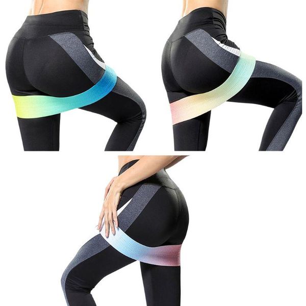 resistance bands women men hip band gradient contrast colored yoga exercise stretch non-slip circle loop for legs butraining