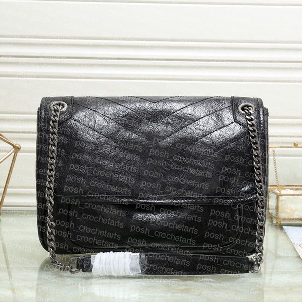 

niki shoulder bags chevron cowhide leather chain bag for women's handbag purses