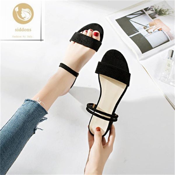

sandals one shoe two wear women's summer 2021 korean style thick heel mid-heel fairy shoes with a word, Black