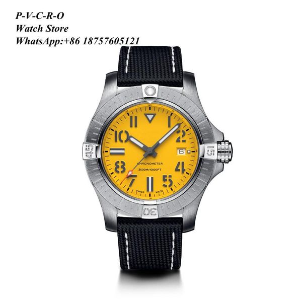 

wristwatches 45mm sea wolf 904l automatic mechanical luxury watch for men luminous waterproof calendar male wristwatch, Slivery;brown