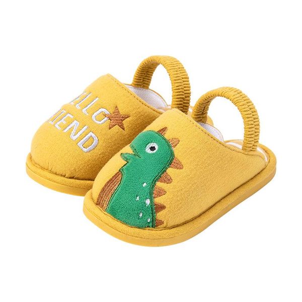 

slipper 2021 toddler boys girls shoes fluffy little kids winter warm home for children cute animal, Black;grey