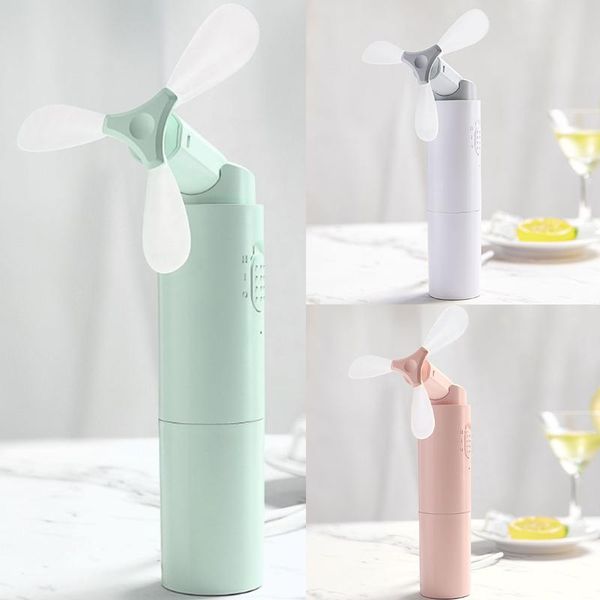 

usb handheld mini fan with lanyard usb charging fan three-leaf folding foldable