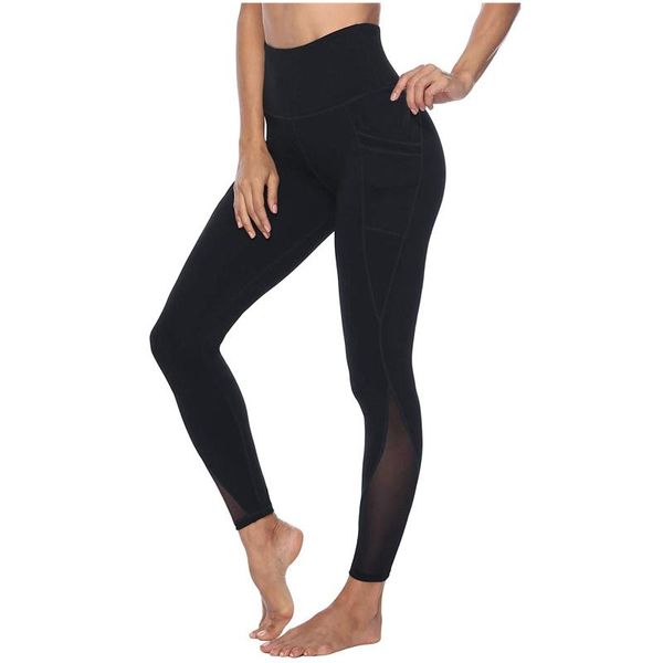 

women's leggings solid tie dye woman workout pocket skinny push up fitness sports running bodybuilding athletic slim trousers, Black