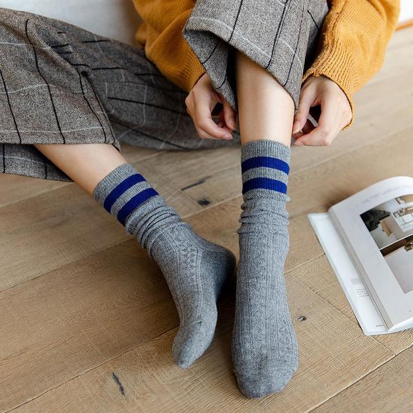 

salina women's socks winter and spring imitation rabbit wool soft feeling strip pattern short tube solid color casual jlldkr, Black