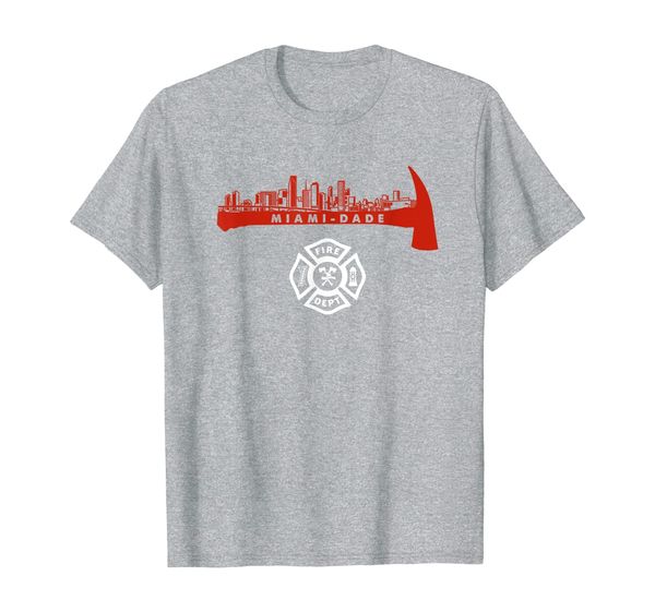 

miami-dade florida fire rescue department firefighters duty t-shirt, White;black