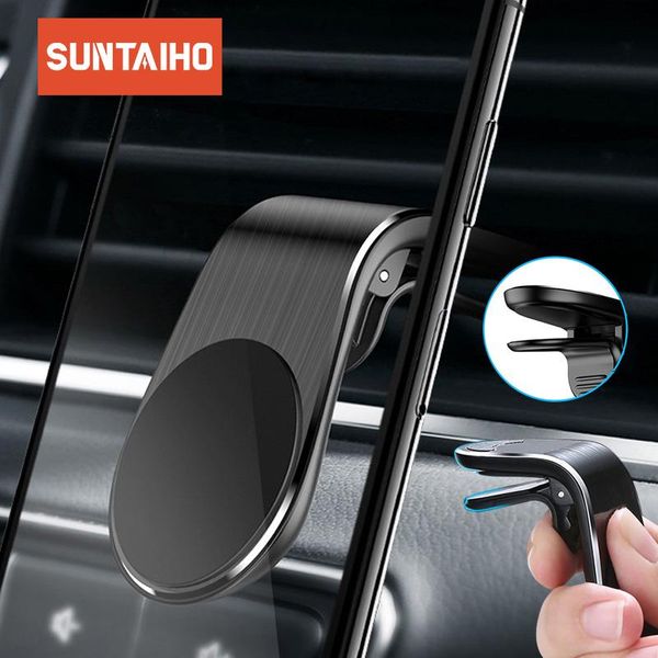 

cell phone mounts & holders suntaiho magnetic car holder l shape air vent mount stand for 8 s9 magnet gps mobile