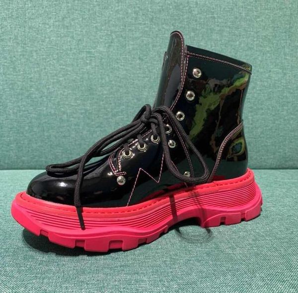 

boots women ankle ladies luxury leather shoes high heels femme platform short designer basic botas de mujer, Black