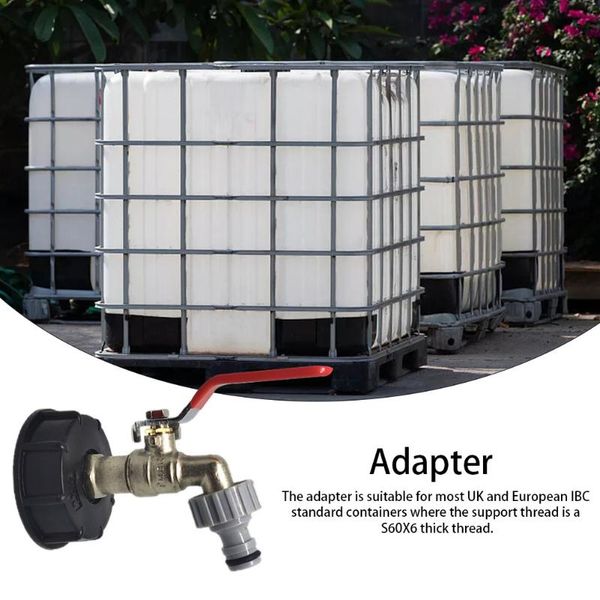 

watering equipments replacement parts 1/2'' 3/4'' durable drain garden brass s60x6 coarse thread ibc tank adapter water