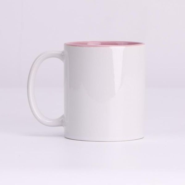 

pink ceramic faces inside ceramic coffee mug diy images printed diy customized white mug gift for friends