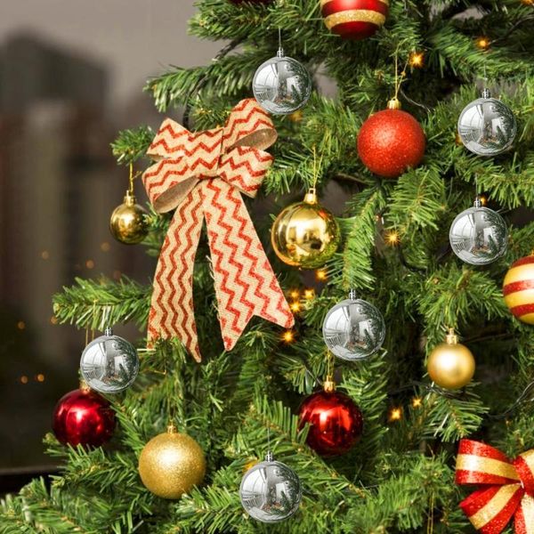 

party decoration 6 pcs christmas balls pendant home electroplating wedding supplies silver shiny plastic pack