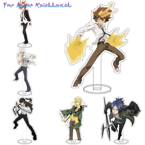 Аниме цифры Sawada Tsunayosh Hitman Reborn Acrylic Stand Model Plate Cosplay Desk Decor Постоянный знак для любителей друзей Подарок G1019