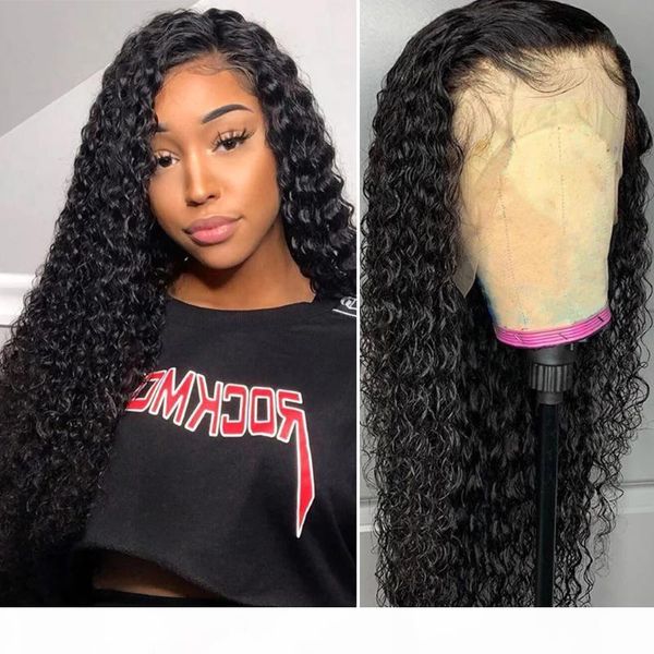 

brazilian deep wave lace front wigs with baby hair glueless remy human hair wigs 150% 13x4 lace frontal wig natural color, Black;brown