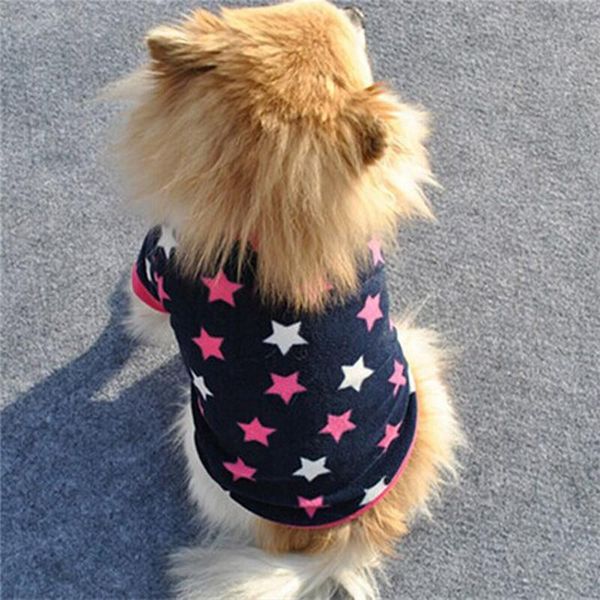 

dog apparel 1pc fashion pet cat villus warm vest clothes puppy doggy clothing jacket coat winter star print drop ship