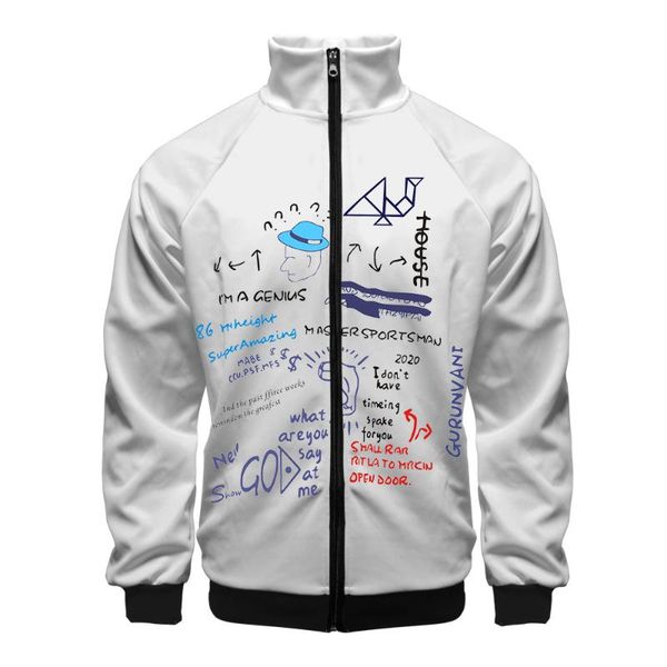 

men's jackets 2021 graffiti 3d printed stand collar zipper jacket men/women casual long sleeve autumn all-match streetwear clothes, Black;brown
