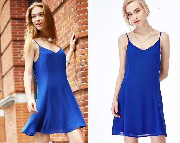 

summer v-neck suspender skirt women's chiffon shoulder off back dress, Gray