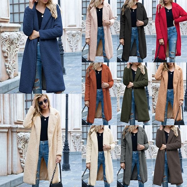 

2021 new outono inverno do falso mulheres quente ursinho pelcia das senhoras casaco de pele outwear feminino n7h5, Black;brown