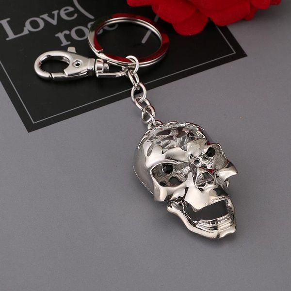 

keychains fashion of the crystal skull keychain pendant key ring seat bag charm nightmare ysk078 men and women, Silver