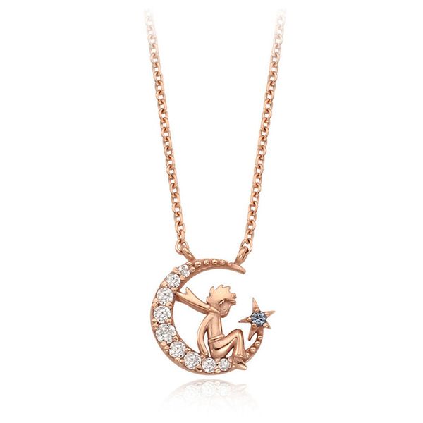 

prince pendant necklace female simple tide cold wind clavicle chain accessories, Silver