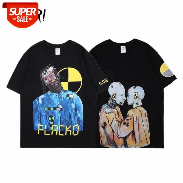 

NAGRI ASAP Testing Letter Printing T-Shirt Graphic Hip Hop Short Sleeve Injured Generation Tour Tee 2020 Europe And America #pi5E, White;black