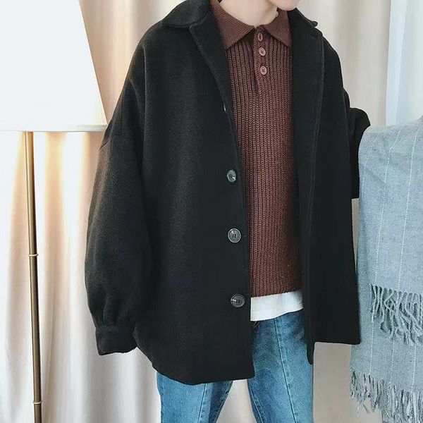 

of the men japanese korean winter coats size cardigan sweater men's sweater, fashion coat 5ygv, Tan;black