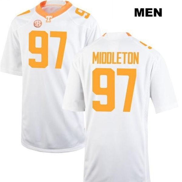 

001 tennessee vols middleton #97 real full embroidery college jersey size s-4xl or custom any name or number jersey, Black