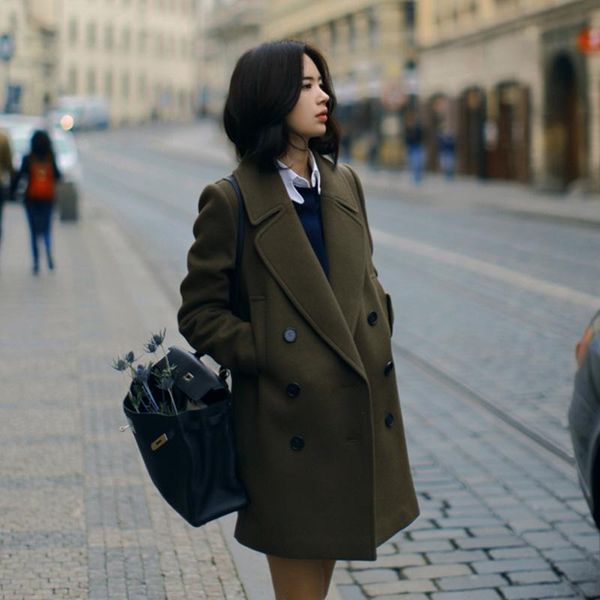 

wholesale 2021 new autumn winter selling women's fashion casual warm jacket female bisic coats a62-170807z, Black