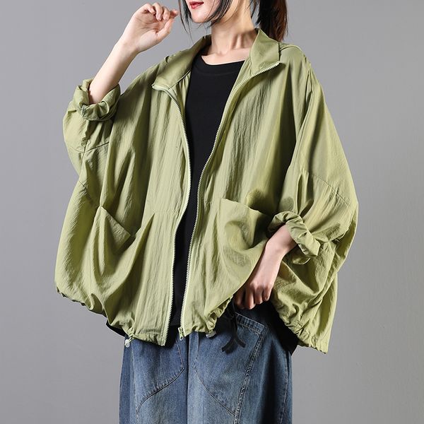 

2021 summer new korean loose plus size thin casual hooded short sunscreen jackets women coats lj3015 34uy, Black;brown