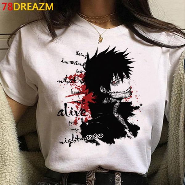 

women's t-shirt my hero academia boku no tees female 2021 tumblr aesthetic kawaii ulzzang summer couple clothes, White