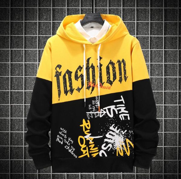 

spring and autumn new men's hooded sweater korean version of the trend of men's all-match tide long-sleeved sweater jacket, Black