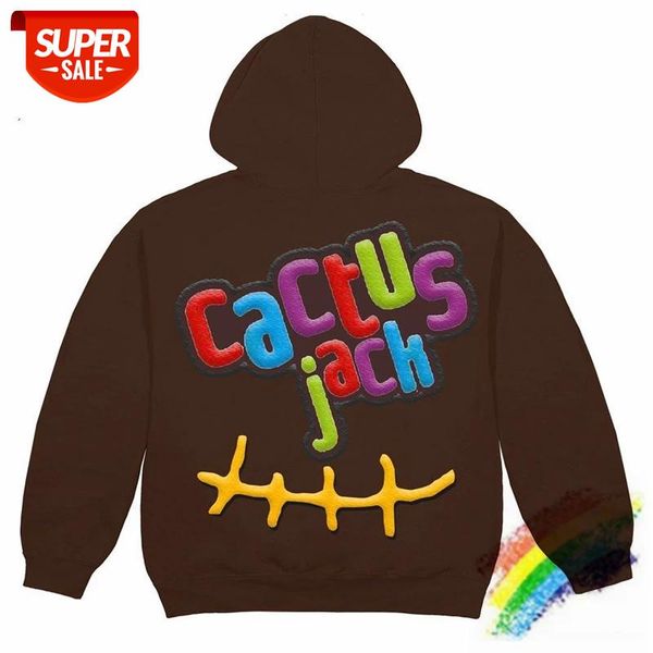 

foaming printing travis scott cactus trails hoodie women men color letter printing cactus jack pullover hooded #kl32, Black
