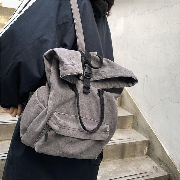 

backpack japanese ins literary wash thick canvas couple wild retro simple