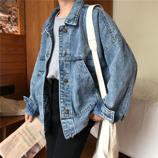 

women's jackets women short denim blue simple loose retro leisure daily womens clothing all-match chic females harajuku korean style, Black;brown